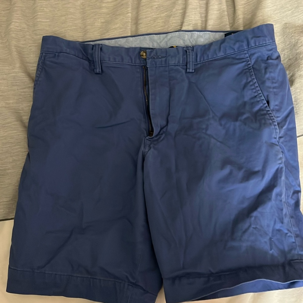 Flat front polo shorts